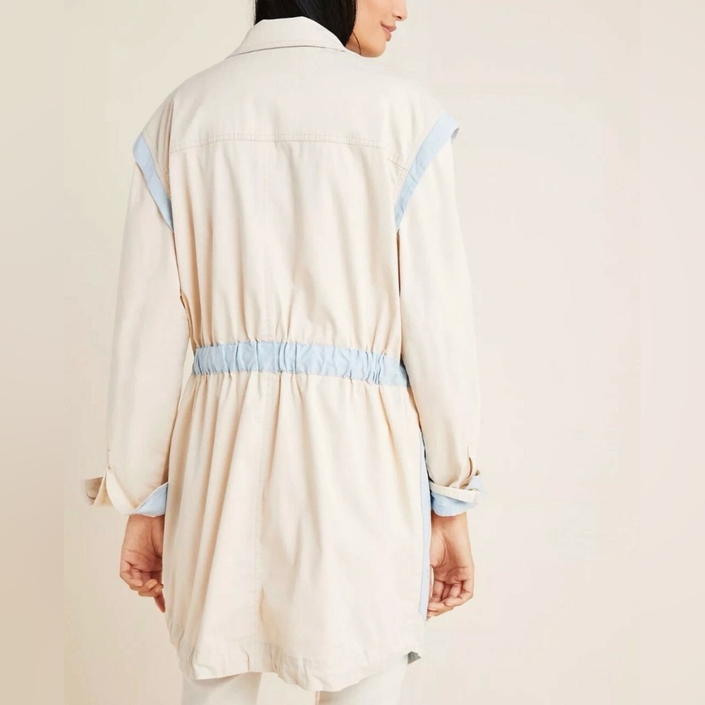 ANTHROPOLOGIE CATELYN OFF-WHITE COLOR BLOCK UTILITY ANORAK JACKET SZ SMALL - Picture 3 of 11